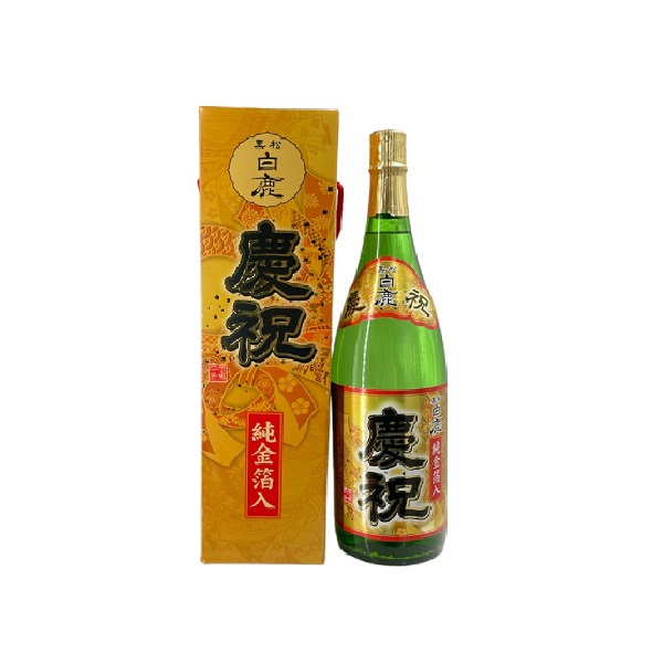 黑松白鹿慶祝金箔清酒1.8L