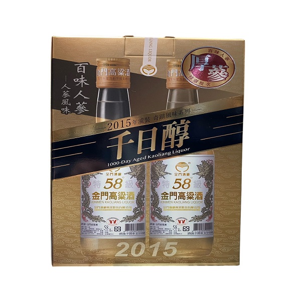 金門酒廠高粱酒厚蔘0.3L(一盒兩瓶)	